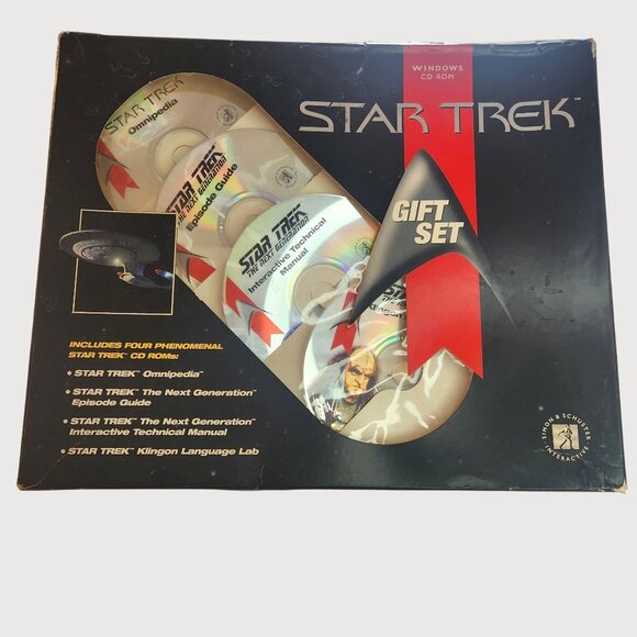 VTG Star Trek Windows CD-ROM Gift Set interactive the next generation - Picture 1 of 7